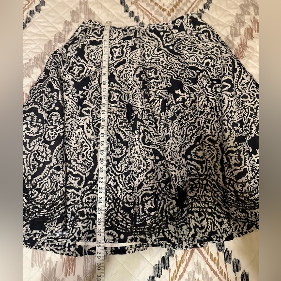 Chico's Skirt Womens black/White Paisley Sequin Silk Cotton Midi Lined Zip. Sz 2 - Picture 4 of 13